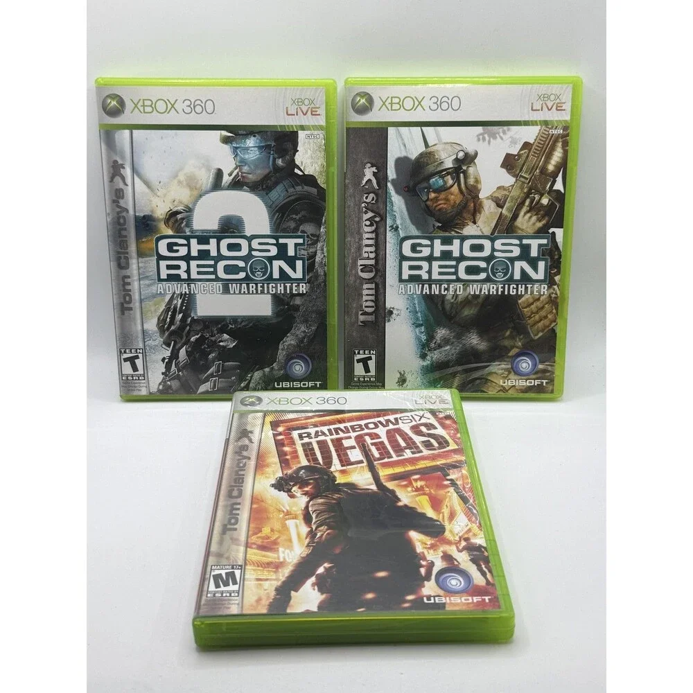 Tom Clancy Ghost Recon 1 2 Rainbow Six Vegas Xbox 360 Game Lot 3 M Ubisoft